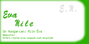eva mile business card